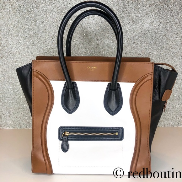 Celine Handbags - 👠Sold Celine Paris TriColor mini luggage tote bag